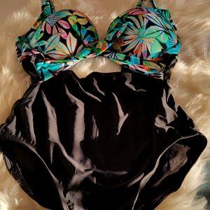 Tropical Swim Cutout One Piece